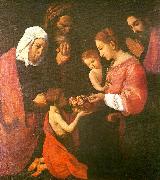 Francisco de Zurbaran the holy family, st. joaquim and st. oil